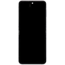Pantalla OLED interna con marco para Samsung Galaxy Z Flip 5 5G en color Phantom Black, pieza de repuesto para reparación de display.