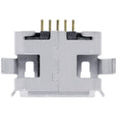Encuentra el puerto de carga para soldar de 05 pines Micro B con 2 puntos de anclaje en Guatemala para tus reparaciones de dispositivos electrónicos, disponible en mayoristas y talleres especializados en componentes electrónicos.