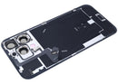 Tapa trasera con placa de acero con carga inalambrica NFC MagSafe y flex de linterna compatible para iPhone 16 Pro Max (original) (Titanio blanco)