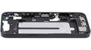 Chasis medio iPhone 16e (A2925, A2926) usado con puerto de carga y piezas pequeñas para reparación.