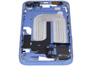 Chasis medio iPhone 16 Plus Ultramarine con botones de power y volumen, pieza de repuesto A3207 A3208.