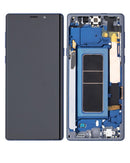 Pantalla OLED usada con marco para Samsung Galaxy Note 9 Ocean Blue, lista para cambio y reparación.