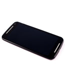 Pantalla refurbished negra para Motorola Moto G2 (XT1068) con marco, ideal para reparación de display.