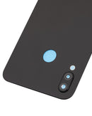 Tapa trasera de cristal negra para Huawei P20 Lite (Nova 3e) con lente de cámara, ideal para reparación.
