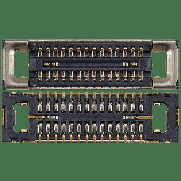 Repuesto de altavoz auricular conector FPC antena superior compatible con iPhone 15 Pro/15 Pro Max (28 Pin) disponible en Guatemala para reparaciones de iPhone.