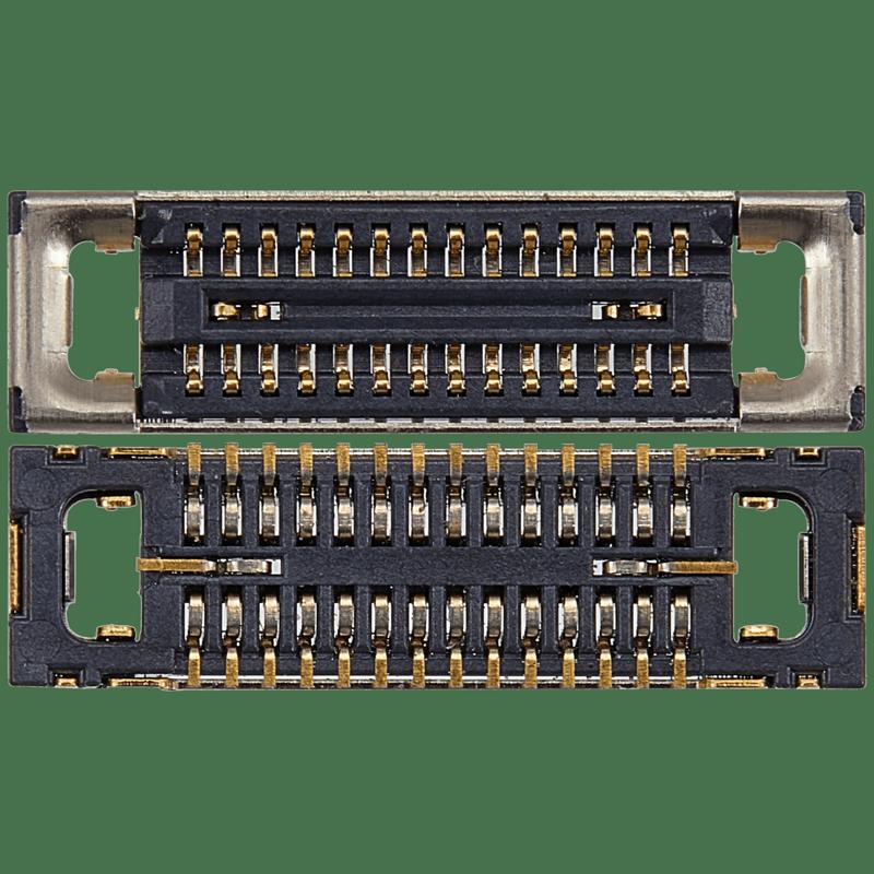 Repuesto de altavoz auricular conector FPC antena superior compatible con iPhone 15 Pro/15 Pro Max (28 Pin) disponible en Guatemala para reparaciones de iPhone.