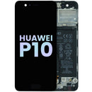 Pantalla LCD original Huawei P10 negra, modelo VTR-L09, para reparación de display roto.