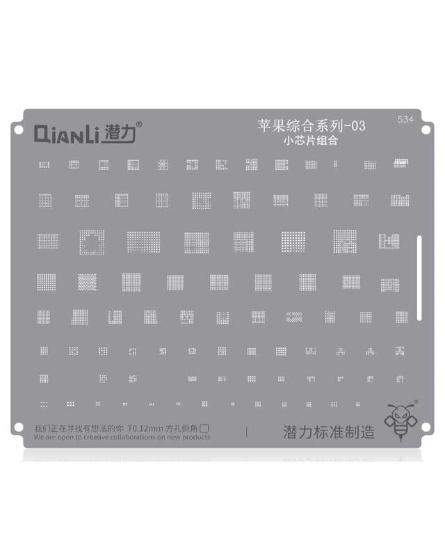 Stencil Bumblebee (QS534) para reparaciones de CPU Apple en Guatemala.