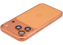 Tapa trasera Cosmic Orange usada para iPhone 17 Pro A29XX con puerto de carga y piezas pequeñas, repuesto de reparación.
