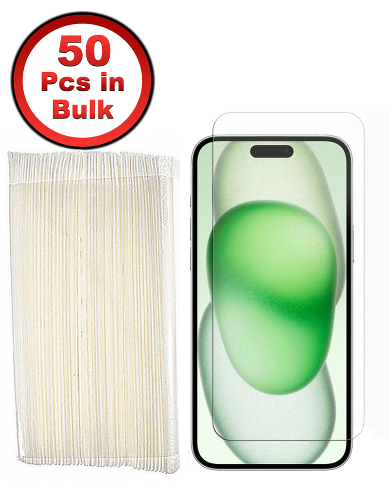 Protege la pantalla de tu iPhone 16 Plus con este lote de 50 piezas de vidrio templado claro en Guatemala.