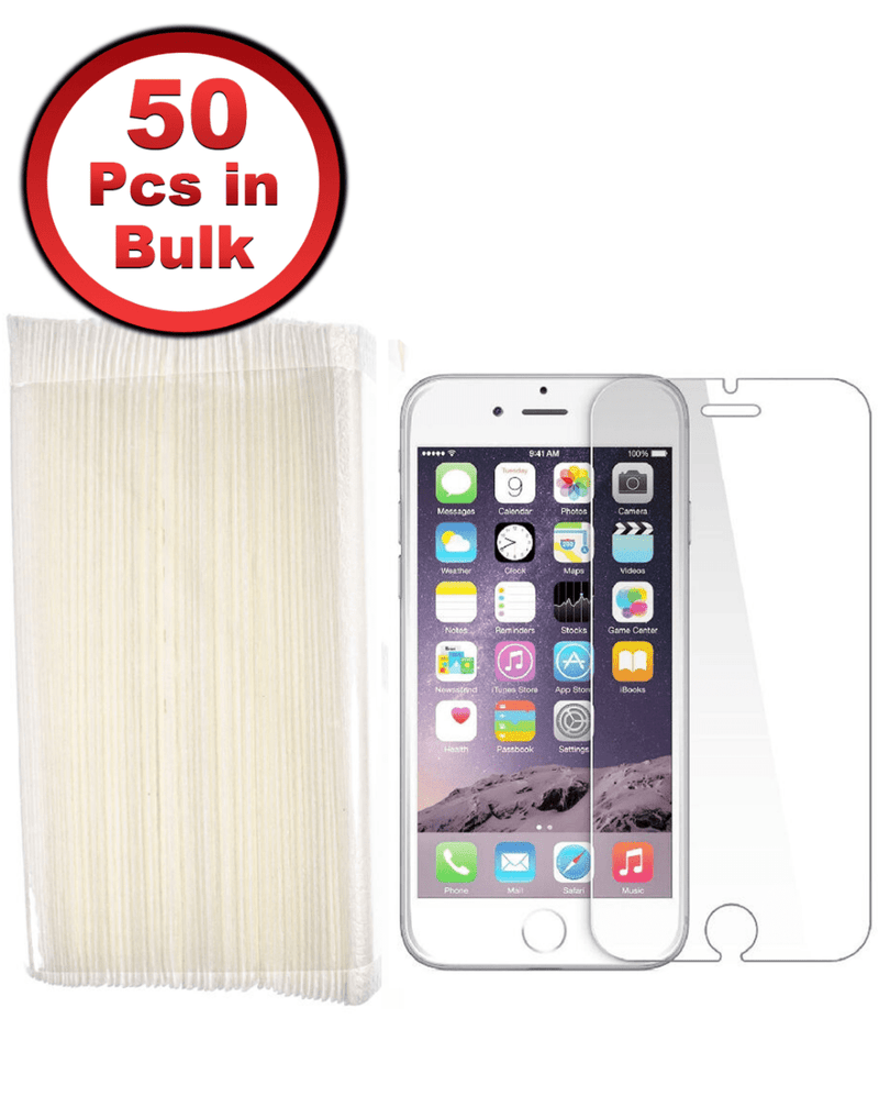 Protector de pantalla de vidrio templado para iPhone 8 Plus, 7 Plus, 6S Plus y 6 Plus en pack de 50 unidades en Guatemala.