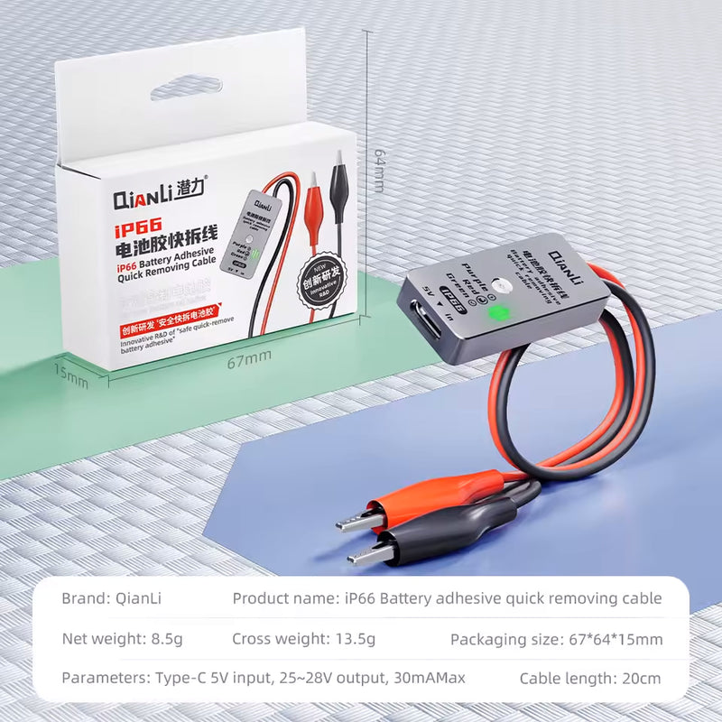 Encuentra el cable de desprendimiento rápido para adhesivo de batería QianLi iP66 en Guatemala en nuestra tienda de reparaciones de celulares.