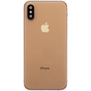 Tapa trasera dorada usada para iPhone XS (A1920, A2097, A2100) con puerto de carga y flex preinstalado.