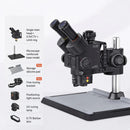 Microscopio QianLi Gorilla con cámara térmica 256F, lámpara UV, teleconvertidor 0.7x y pad de silicona para microsoldadura profesional.