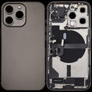 Tapa trasera usada iPhone 13 Pro graphite con puerto de carga, modelo A2483, repuesto original.