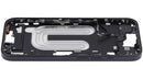 Chasis medio negro para iPhone 16 (versión US) con botones de encendido y volumen, repuesto Aftermarket Plus.