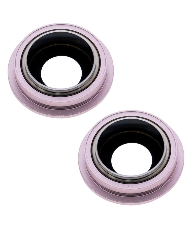 Lente para camara trasera con soporte y bisel para iPhone 13 / 13 Mini (Rosa) (Zafiro Real / Premium)