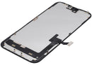 Pantalla OLED usada OEM para iPhone 15 Plus, con cable flex de sensor de luz, ideal para reparación de display.