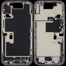 Chasis intermedio iPhone 16 Pro (A3292) titanio natural usado, puerto de carga y piezas pequeñas OEM.