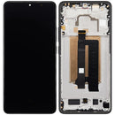 Pantalla OLED negra refurbished con marco para Xiaomi Poco X6 Pro y Redmi K70E, ideal para cambio de display.