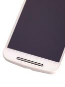 Pantalla LCD blanca refurbished para Motorola Moto G2 (XT1064, XT1068, XT1069) con display y frente.