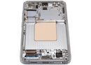 Pantalla OLED Samsung Galaxy S24 5G usada, color Marble Grey, con marco para reparación de display.