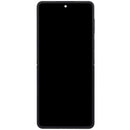 Pantalla OLED interna refurbished con marco para Samsung Galaxy Z Flip 7 5G, color Jet Black, lista para reparación.