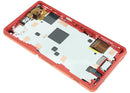 Pantalla LCD original Sony Xperia Z3 Compact naranja, repuesto para reparación de display roto.