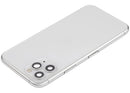 Tapa trasera plateada usada para iPhone 11 Pro (A2160, A2215, A2217) con puerto de carga.