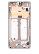 Pantalla OLED Samsung Galaxy S10 5G Crown Silver usada con marco, lista para reparación de display.