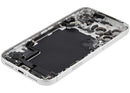 Tapa trasera plateada usada para iPhone 17 Pro Max, con puerto de carga flex y pequeñas partes, versión global.