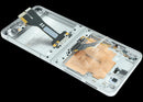 Pantalla OLED interna refurbished blanca para Samsung Galaxy Z Flip 7 5G, con marco, lista para reparación.
