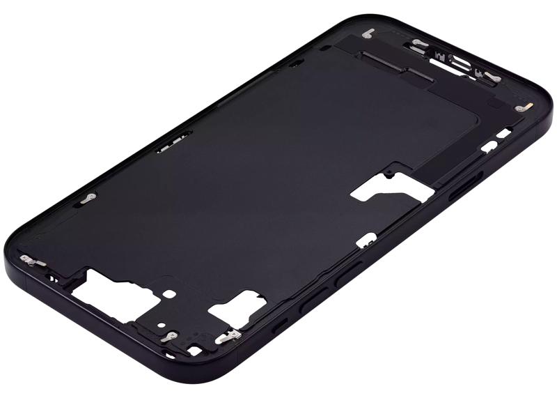 Compra en Guatemala el Marco intermedio negro con botones de encendido y volumen para iPhone 15 Plus versión internacional, ideal para reparaciones en talleres especializados.