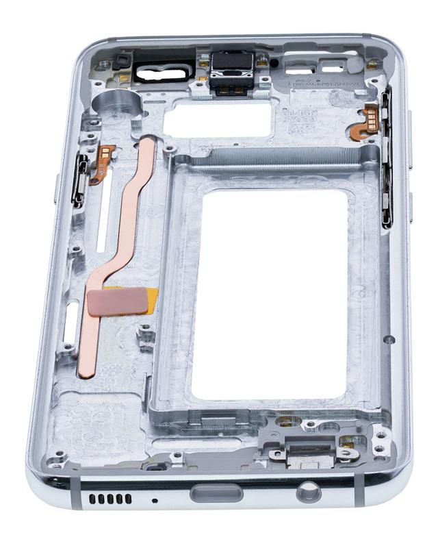 El marco intermedio compatible para Samsung Galaxy S8 en Guatemala con piezas pequeñas y color Arctic Silver está disponible en nuestro taller de reparaciones.