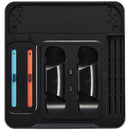 Base de carga multifuncional KJH para Nintendo Switch 2, con ranuras para juegos y soporte para mandos.