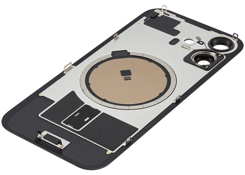 Tapa trasera con placa de acero con iman MagSafe preinstalado iPhone 16 (No Logo) (Black)