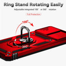 Funda híbrida roja para Moto G22 con doble capa, anillo metálico y protector de cámara SlowBack.