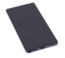 Pantalla OLED usada Samsung Galaxy Note 20 5G Mystic Gray con marco, lista para repuesto y reparación.