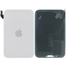 Tapa trasera plateada para iPhone 17 Pro Max con MagSafe, imán y NFC, ideal para reparación de service pack.