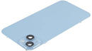 Tapa trasera azul iPhone 14 Plus con MagSafe y NFC inalámbrico, lista para reparación.