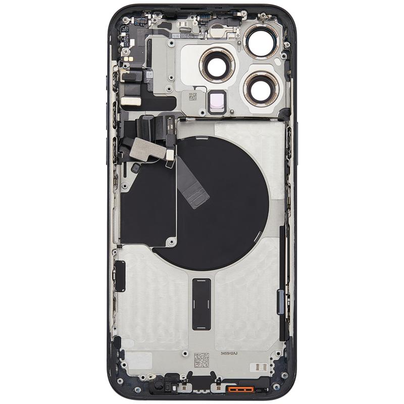 Encuentra tapas traseras con pequeño preinstalado para iPhone 15 Pro Max en Guatemala en tiendas de reparaciones de iPhone y mayoristas de componentes Apple.