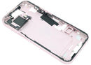 Tapa trasera rosa usada para iPhone 15 (A3090/A3092/A3094/A3096), repuesto de chasis, marco.