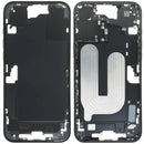 Chasis medio de iPhone 16 Plus negro usado con pequeñas partes, ideal para reparación de estructura.