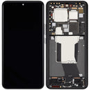 Pantalla OLED refurbished Xiaomi 14 Ultra negra con marco, repuesto para reparación de display roto.
