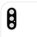 Lente de cámara trasera con adhesivo para iPhone XS/XS Max, premium, todos los colores.