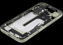Mid-frame housing iPhone 17 (A3280, A3281) color salvia, usado, con puerto de carga y small parts.