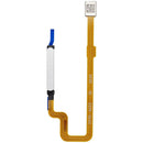 Lector de huella dactilar plateado cromado con cable flex para Xiaomi Redmi 10 5G (M2103K19G).