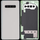 Tapa trasera de vidrio Samsung Galaxy S10 Plus Prism Silver service pack, con lente de cámara, para reparación.