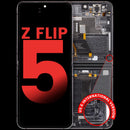 Pantalla OLED interna gris con marco para Samsung Galaxy Z Flip 5 (F731), repuesto para reparación display roto.