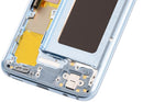 Pantalla OLED Samsung Galaxy S8 Coral Blue Aftermarket Plus con marco, ideal para reparación de pantalla rota.